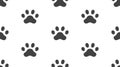 Animal tracks vector seamless pattern with flat icons. Black white color pet paw texture. Dog, cat footprint background Royalty Free Stock Photo