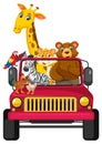 Animal travel by car isolated