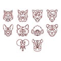 animal tribal tattoo icon set Royalty Free Stock Photo