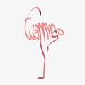 Animal typography, animal calligraphy, animal logo, animal logotype. Flamingo typography, flamingo calligraphy, flamingo logo.