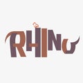 Animal typography, animal calligraphy, animal logo, animal logotype. Rhino typography, rhino calligraphy, rhino logo.