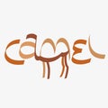 Animal typography, animal calligraphy, animal logo, animal logotype. Camel typography, camel calligraphy, camel logo.
