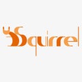 Animal typography, animal calligraphy, animal logo, animal logotype. Squirrel typography, squirrel calligraphy, squirrel logo.