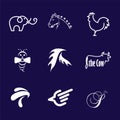 Animal vector set Logo element. Corporate branding identity design template. Animal design collection. Vector illustration Royalty Free Stock Photo