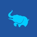 Animal Vector Simple Elephant Logo Design. Big Fauna Mascot Cartoon Royalty Free Stock Photo