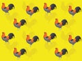 Chicken Rooster Ameraucana Animation Seamless Wallpaper Background