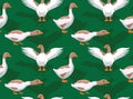 Domestic Goose Buff Cartoon Background Seamless Wallpaper