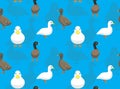 Duck Khaki Campbell Call Cartoon Seamless Wallpaper