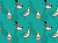 Duck Welsh Harlequin Cartoon Seamless Wallpaper