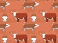 Hereford Cattle Cartoon Seamless Wallpaper