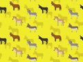 Various Donkey Species Set Cartoon Vector Illustration Seamless Background Pattern Wallpaper-01