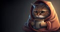 Animal warmth cozy winter cat in blanket tea mug