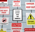 Animal Warning Signs Royalty Free Stock Photo