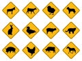 Animal warning signs Royalty Free Stock Photo