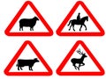 Animal warning signs Royalty Free Stock Photo