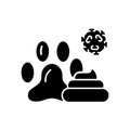 Animal waste black glyph icon