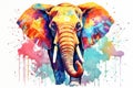 Design wildlife watercolor animal mammal nature african art drawing elephant travel background illustration africa Royalty Free Stock Photo