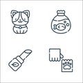 Animal welfare line icons. linear set. quality vector line set such as paw, makeup, animal trafficking Royalty Free Stock Photo