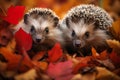 Animal wild prickly couple mammal nature forest hedgehog wildlife family european