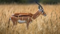 Animal wildlife in Africa Impala grazing on the dry savannah generated by AI Royalty Free Stock Photo