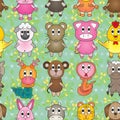 Animal Zodiac Stand Seamless Pattern