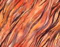 Animalistic watercolor seamless pattern with tiger skin pattern