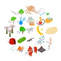 Animality icons set, isometric style Royalty Free Stock Photo