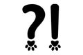 Orthography signs of black question mark and exclamation mark in animal style. Royalty Free Stock Photo