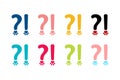 Orthography signs set of question marks and exclamation marks in animal style. Royalty Free Stock Photo