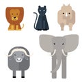 Animals of Africa. Big Five . Vector illustration of a flat Royalty Free Stock Photo