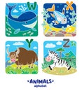 Animals alphabet or ABC. Royalty Free Stock Photo