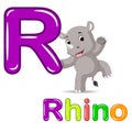 Animals alphabet: R is for Rhino