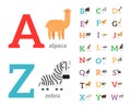 Animals alphabet vector icons Royalty Free Stock Photo