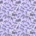 Animals art abstract watercolour seamless pattern background