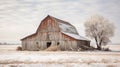 animals barn in winter