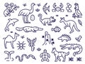 Australia Animals and Birds Line Art Icons