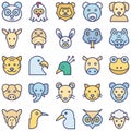 Animals and Birds Vector Icons Set which can easily modify or edit