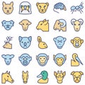 Animals and Birds Vector Icons Set which can easily modify or edit Royalty Free Stock Photo