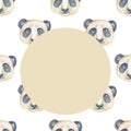 Panda Animals cartoon cute muzzles scandinavian style. Hand-drawn illustration of children