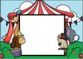 Animals Circus Tent Banner Cartoon Color Illustration