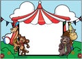 Animals Circus Tent Banner Cartoon Color Illustration