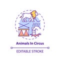 Animals in circuses concept icon