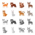 Animals, domestic, wild and other web icon in cartoon,monochrome style. Zoo, toys, children, icons in set collection. Royalty Free Stock Photo