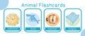 Cute animal flashcards collection. Royalty Free Stock Photo