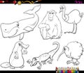 Animals and food coloring page Royalty Free Stock Photo