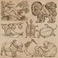 Animals - hand drawn vector pack Royalty Free Stock Photo