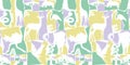 Animals hand drawn. Vector seamless pattern. Safari background. Wrapping paper . wallpaper designe. textile print