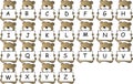 Animals holding alphabet letter