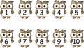 Animals holding numbers one to ten vector