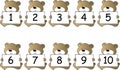 Animals holding numbers one to ten vector